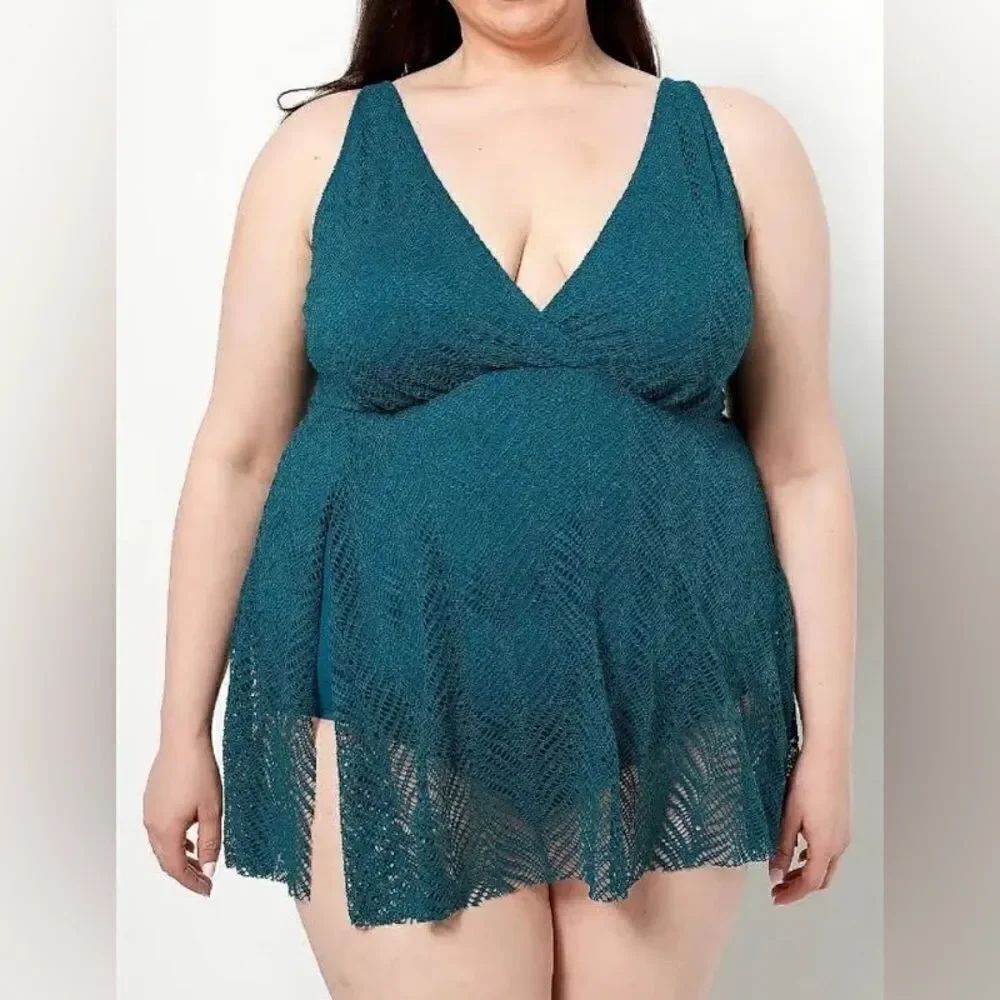 Kim Gravel x Swimsuits For All Crochet Overlay Swim Dress